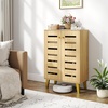 image:imageGiantex Shoe Cabinet with Doors 4Tier Freestanding Shoe Rack Cabinet wVentilated Slatted Doors amp Adjustable Shelves Modern Wooden Shoe Storage Cabinet for Entryway Hallway Closet Living RoomSlatted Door