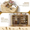 image:imageGiantex Shoe Cabinet with Doors 4Tier Freestanding Shoe Rack Cabinet wVentilated Slatted Doors amp Adjustable Shelves Modern Wooden Shoe Storage Cabinet for Entryway Hallway Closet Living RoomSlatted Door