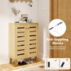 image:imageGiantex Shoe Cabinet with Doors 4Tier Freestanding Shoe Rack Cabinet wVentilated Slatted Doors amp Adjustable Shelves Modern Wooden Shoe Storage Cabinet for Entryway Hallway Closet Living RoomSlatted Door