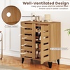 image:imageGiantex Shoe Cabinet with Louvered Doors 4Tier Farmhouse Shoe Rack Cabinet with Adjustable Shelves amp Vent Holes Wooden Shoe Storage Cabinet for Entryway Hallway Closet Bedroom24 x 13 x 28
