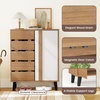 image:imageGiantex Shoe Cabinet with Louvered Doors 4Tier Farmhouse Shoe Rack Cabinet with Adjustable Shelves amp Vent Holes Wooden Shoe Storage Cabinet for Entryway Hallway Closet Bedroom295 x 14 x 375
