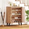 image:imageGiantex Shoe Cabinet with Louvered Doors 4Tier Farmhouse Shoe Rack Cabinet with Adjustable Shelves amp Vent Holes Wooden Shoe Storage Cabinet for Entryway Hallway Closet Bedroom295 x 14 x 375
