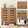 image:imageGiantex Shoe Cabinet with Louvered Doors 4Tier Farmhouse Shoe Rack Cabinet with Adjustable Shelves amp Vent Holes Wooden Shoe Storage Cabinet for Entryway Hallway Closet Bedroom24 x 13 x 28