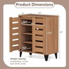 image:imageGiantex Shoe Cabinet with Louvered Doors 4Tier Farmhouse Shoe Rack Cabinet with Adjustable Shelves amp Vent Holes Wooden Shoe Storage Cabinet for Entryway Hallway Closet Bedroom24 x 13 x 28