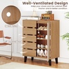 image:imageGiantex Shoe Cabinet with Louvered Doors 4Tier Farmhouse Shoe Rack Cabinet with Adjustable Shelves amp Vent Holes Wooden Shoe Storage Cabinet for Entryway Hallway Closet Bedroom295 x 14 x 375