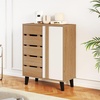 image:imageGiantex Shoe Cabinet with Louvered Doors 4Tier Farmhouse Shoe Rack Cabinet with Adjustable Shelves amp Vent Holes Wooden Shoe Storage Cabinet for Entryway Hallway Closet Bedroom295 x 14 x 375