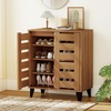 image:imageGiantex Shoe Cabinet with Louvered Doors 4Tier Farmhouse Shoe Rack Cabinet with Adjustable Shelves amp Vent Holes Wooden Shoe Storage Cabinet for Entryway Hallway Closet Bedroom24 x 13 x 28