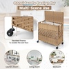 image:imageGiantex Laundry Hamper with Wheels and Lid 33 Gal 125L Wicker Laundry Basket 2 Removable Liner Bags Handles and Pulling Strap Synthetic Rattan Rolling Laundry Hamper Clothes StorageNatural