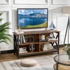 image:imageGiantex TV Stands for Living Room  3Tier Media Console Table with Storage Shelves XShaped Frame 5 Support Legs TV Cabinet for TVs up to 55 Modern Entertainment Center for Living Room Brown