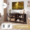 image:imageGiantex TV Stands for Living Room  3Tier Media Console Table with Storage Shelves XShaped Frame 5 Support Legs TV Cabinet for TVs up to 55 Modern Entertainment Center for Living Room Brown