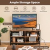 image:imageGiantex TV Stands for Living Room  3Tier Media Console Table with Storage Shelves XShaped Frame 5 Support Legs TV Cabinet for TVs up to 55 Modern Entertainment Center for Living Room Brown