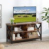image:imageGiantex TV Stands for Living Room  3Tier Media Console Table with Storage Shelves XShaped Frame 5 Support Legs TV Cabinet for TVs up to 55 Modern Entertainment Center for Living Room Brown