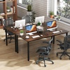 image:imageGiantex 6 FT Conference Table for 810 People Modern 71 L x 355 W Large Meeting Table with Metal Frames Rectangle Conference Room Table with Cable Grommet for Office Boardroom Rustic Brown2