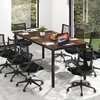 image:imageGiantex 6 FT Conference Table for 810 People Modern 71 L x 355 W Large Meeting Table with Metal Frames Rectangle Conference Room Table with Cable Grommet for Office Boardroom Rustic Brown1