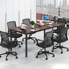 image:imageGiantex 6 FT Conference Table for 810 People Modern 71 L x 355 W Large Meeting Table with Metal Frames Rectangle Conference Room Table with Cable Grommet for Office Boardroom Rustic Brown2