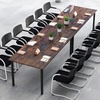 image:imageGiantex 6 FT Conference Table for 810 People Modern 71 L x 355 W Large Meeting Table with Metal Frames Rectangle Conference Room Table with Cable Grommet for Office Boardroom Rustic Brown1