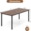 image:imageGiantex 6 FT Conference Table for 810 People Modern 71 L x 355 W Large Meeting Table with Metal Frames Rectangle Conference Room Table with Cable Grommet for Office Boardroom Rustic Brown1