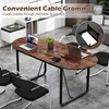 image:imageGiantex 71 Conference Table Large Oval Meeting Table with Cable Management Grommet Sturdy Metal Legs Industrial Business Training Seminar Desk for Office Conference Room Boardroom