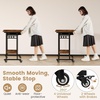 image:imageGiantex Rolling Computer Desk Mobile Portable Desk with Keyboard Tray amp Wheels Laptop PC Table Cart with Shelf amp Hooks Industrial Small Desk for Small Spaces Home Office Bedroom WhiteRustic Brown