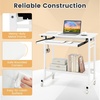 image:imageGiantex Rolling Computer Desk Mobile Portable Desk with Keyboard Tray amp Wheels Laptop PC Table Cart with Shelf amp Hooks Industrial Small Desk for Small Spaces Home Office Bedroom WhiteWhite