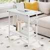 image:imageGiantex Rolling Computer Desk Mobile Portable Desk with Keyboard Tray amp Wheels Laptop PC Table Cart with Shelf amp Hooks Industrial Small Desk for Small Spaces Home Office Bedroom WhiteWhite