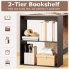 image:imageGiantex Small Desk with Bookshelf 44 Inch Modern Computer Desk for Small Spaces Laptop PC Desk Vanity Table for Bedroom Study Writing Desk for Home Office WhiteNaturalBlackrustic Brown