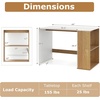 image:imageGiantex Small Desk with Bookshelf 44 Inch Modern Computer Desk for Small Spaces Laptop PC Desk Vanity Table for Bedroom Study Writing Desk for Home Office WhiteNaturalWhitenatural