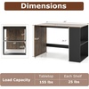 image:imageGiantex Small Desk with Bookshelf 44 Inch Modern Computer Desk for Small Spaces Laptop PC Desk Vanity Table for Bedroom Study Writing Desk for Home Office WhiteNaturalBlackrustic Brown