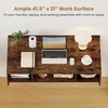 image:imageGiantex WallMounted Computer Desk Floating Laptop Desk with 3 Storage Compartments SpaceSaving Home Office Workstation Vanity Table for Bedroom Study Living Room BlackRustic Brown
