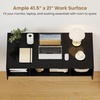image:imageGiantex WallMounted Computer Desk Floating Laptop Desk with 3 Storage Compartments SpaceSaving Home Office Workstation Vanity Table for Bedroom Study Living Room BlackBlack