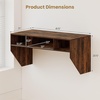 image:imageGiantex WallMounted Computer Desk Floating Laptop Desk with 3 Storage Compartments SpaceSaving Home Office Workstation Vanity Table for Bedroom Study Living Room BlackRustic Brown