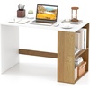 image:imageGiantex Small Desk with Bookshelf 44 Inch Modern Computer Desk for Small Spaces Laptop PC Desk Vanity Table for Bedroom Study Writing Desk for Home Office WhiteNaturalWhitenatural