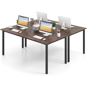 image:imageGiantex 6 FT Conference Table for 810 People Modern 71 L x 355 W Large Meeting Table with Metal Frames Rectangle Conference Room Table with Cable Grommet for Office Boardroom Rustic Brown2