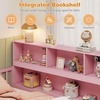 image:imageGiantex Twin Floor Bed with Fence for Kids Wooden Montessori Bed Frame with Lockable Door amp Guardrails Low Floor Beds for Kids Boys Girls No Box Spring Needed Without Wood Slats Mint SkyPink