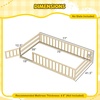 image:imageGiantex Twin Floor Bed with Fence for Kids Wooden Montessori Bed Frame with Lockable Door amp Guardrails Low Floor Beds for Kids Boys Girls No Box Spring Needed Without Wood Slats Mint SkyNatural