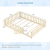 image:imageGiantex Twin Floor Bed with Fence for Kids Wooden Montessori Bed Frame with Lockable Door amp Guardrails Low Floor Beds for Kids Boys Girls No Box Spring Needed Without Wood Slats Mint SkyNatural