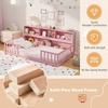 image:imageGiantex Twin Floor Bed with Fence for Kids Wooden Montessori Bed Frame with Lockable Door amp Guardrails Low Floor Beds for Kids Boys Girls No Box Spring Needed Without Wood Slats Mint SkyPink