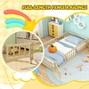 image:imageGiantex Twin Floor Bed with Fence for Kids Wooden Montessori Bed Frame with Lockable Door amp Guardrails Low Floor Beds for Kids Boys Girls No Box Spring Needed Without Wood Slats Mint SkyNatural