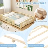 image:imageGiantex Twin Floor Bed with Fence for Kids Wooden Montessori Bed Frame with Lockable Door amp Guardrails Low Floor Beds for Kids Boys Girls No Box Spring Needed Without Wood Slats Mint SkyNatural