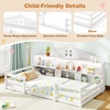 image:imageGiantex Twin Floor Bed with Fence for Kids Wooden Montessori Bed Frame with Lockable Door amp Guardrails Low Floor Beds for Kids Boys Girls No Box Spring Needed Without Wood Slats Mint SkyWhite