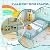 image:imageGiantex Twin Floor Bed with Fence for Kids Wooden Montessori Bed Frame with Lockable Door amp Guardrails Low Floor Beds for Kids Boys Girls No Box Spring Needed Without Wood Slats Mint SkyIcy Aqua