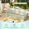 image:imageGiantex Twin Floor Bed with Fence for Kids Wooden Montessori Bed Frame with Lockable Door amp Guardrails Low Floor Beds for Kids Boys Girls No Box Spring Needed Without Wood Slats Mint SkyMint Sky