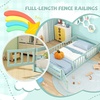 image:imageGiantex Twin Floor Bed with Fence for Kids Wooden Montessori Bed Frame with Lockable Door amp Guardrails Low Floor Beds for Kids Boys Girls No Box Spring Needed Without Wood Slats Mint SkyMint Sky