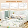 image:imageGiantex Twin Floor Bed with Fence for Kids Wooden Montessori Bed Frame with Lockable Door amp Guardrails Low Floor Beds for Kids Boys Girls No Box Spring Needed Without Wood Slats Mint SkyWhite