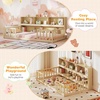 image:imageGiantex Twin Floor Bed with Fence for Kids Wooden Montessori Bed Frame with Lockable Door amp Guardrails Low Floor Beds for Kids Boys Girls No Box Spring Needed Without Wood Slats Mint SkyNatural