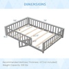 image:imageGiantex Twin Floor Bed with Fence for Kids Wooden Montessori Bed Frame with Lockable Door amp Guardrails Low Floor Beds for Kids Boys Girls No Box Spring Needed Without Wood Slats Mint SkyGrey