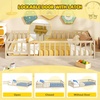 image:imageGiantex Twin Floor Bed with Fence for Kids Wooden Montessori Bed Frame with Lockable Door amp Guardrails Low Floor Beds for Kids Boys Girls No Box Spring Needed Without Wood Slats Mint SkyNatural