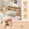 image:imageGiantex Twin Floor Bed with Fence for Kids Wooden Montessori Bed Frame with Lockable Door amp Guardrails Low Floor Beds for Kids Boys Girls No Box Spring Needed Without Wood Slats Mint SkyNatural
