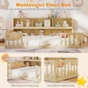 image:imageGiantex Twin Floor Bed with Fence for Kids Wooden Montessori Bed Frame with Lockable Door amp Guardrails Low Floor Beds for Kids Boys Girls No Box Spring Needed Without Wood Slats Mint SkyNatural