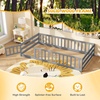 image:imageGiantex Twin Floor Bed with Fence for Kids Wooden Montessori Bed Frame with Lockable Door amp Guardrails Low Floor Beds for Kids Boys Girls No Box Spring Needed Without Wood Slats Mint SkyGrey